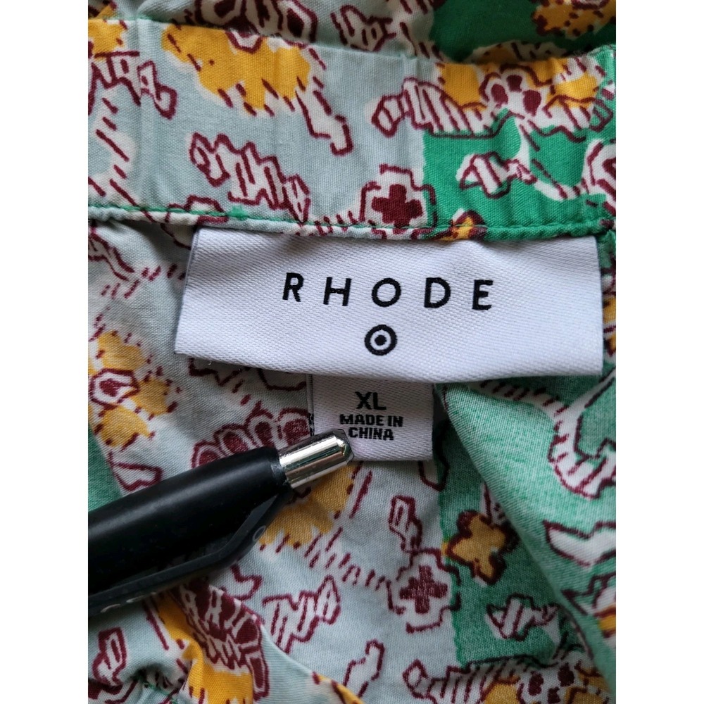 RHODE x Target Green Floral Summer Midi Skirt w/ Pockets Cotton Size XL Gypsy - Picture 4 of 8